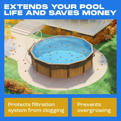 Miniatura 4 de Yankee - Cubierta de red de hojas para piscina redonda sobre el suelo de 24 pies, resistente de 0.15 pulgadas, red para proteger de hojas, desechos