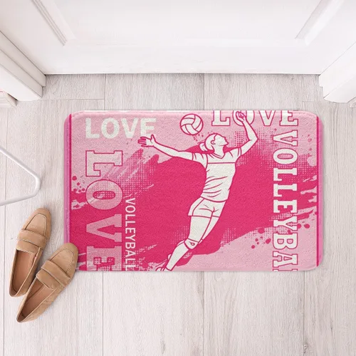 Tapetes de baño con silueta de jugador de voleibol, para amantes de los juegos de pelota y deportes, decoración del hogar para niñas, niños y