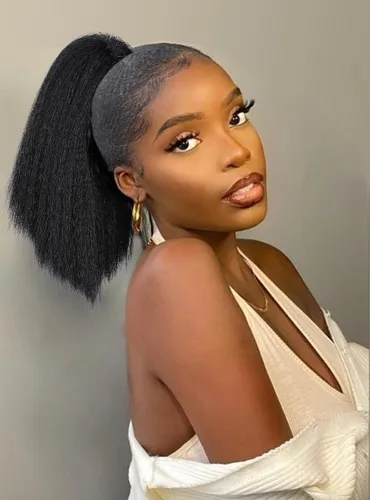 Miniatura 5 de WIGNEE Extensiones de cabello rizado tipo cola de caballo de 12 pulgadas, clip de garra, Yaki 1B/30, extensiones de cola de caballo para mujeres