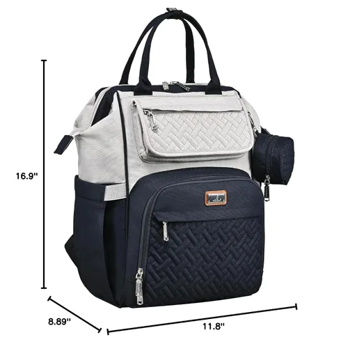 Miniatura 9 de BabbleRoo Mochila para Pañales, Bolsas Grandes Multifunción con Almohadilla Cambiadora y Correas para Cochecito, Estuche para Chupete, Mochila