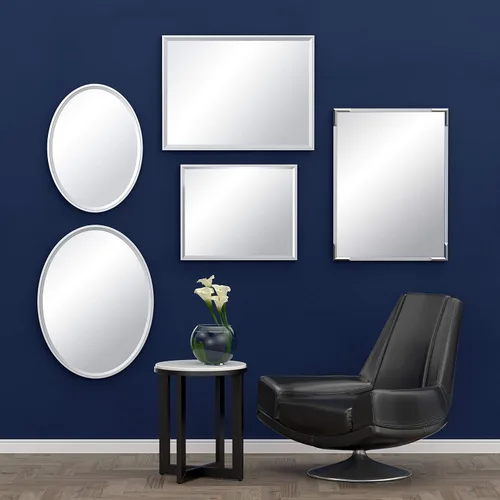 Miniatura 7 de Gatco Espejo de pared de baño 1823, 25 pulgadas de alto x 21 pulgadas de ancho, espejo moderno para sala de estar, tocador, diseño delgado, espejo