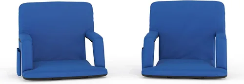 Miniatura 20 de Flash Furniture Malta - Asiento de estadio portátil extra ancho para gradas o bancos, silla de estadio acolchada con correas para mochila y Rojo