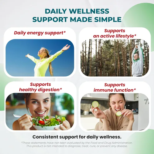 Miniatura 5 de Superfood Greens 18 en 1 - con frutas, verduras y hierbas - Moringa, alfalfa, manzana, espinatch, plátano, fresa, aumenta la energía, la inmunidad