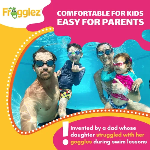 Miniatura 5 de Frogglez - Gafas de natación antivaho para niños menores de 10 años (de 3 a 10 años) recomendadas por instructores de natación; correa de primera