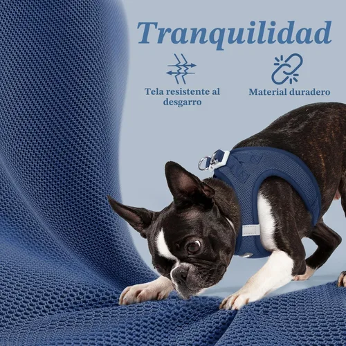 Miniatura 7 de rabbitgoo Arnés para perro pequeño, chaleco de malla suave para cachorros con hebilla de seguridad, arnés reflectante transpirable para mascotas