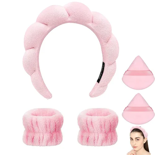 Miniatura 8 de Diadema de spa para lavar la cara, diademas suaves para el cuidado de la piel para eliminación de maquillaje, ducha, diadema de maquillaje