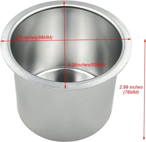 Miniatura 2 de SEETOOOGAMES Inserto de taza para mesa de póquer de aluminio jumbo con caída (paquete de 2) (plateado)