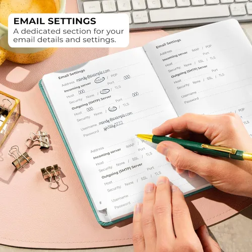 Miniatura 4 de Clever Fox - Cuaderno de contraseñas con pestañas alfabéticas. Organizador de direcciones de Internet. Cuaderno de contraseñas de tamaño mediano