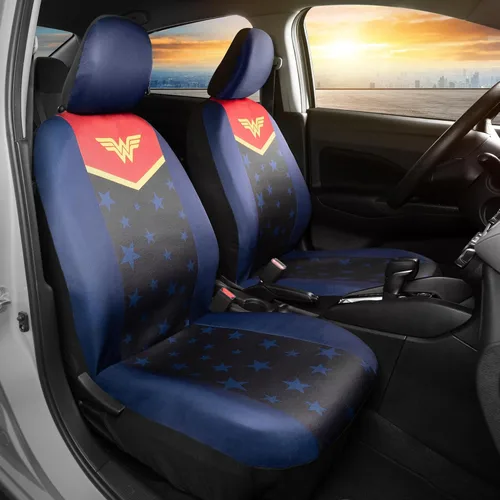 Miniatura 3 de BDK Warner Bros DC Comics Wonder Woman Accesorios para Automóvil Fundas de Asiento - Par Delantero Incluye Funda Removible para la Cabeza