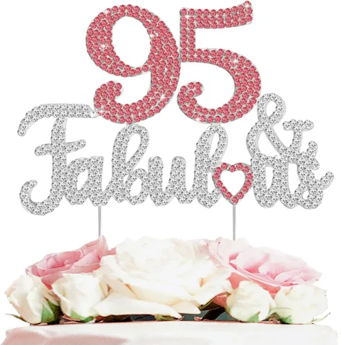 Miniatura 29 de 25 y fabulosa decoración de pastel de diamantes de imitación dorados y rosados – Feliz cumpleaños 25 años saluda a 25 años de edad, decoración