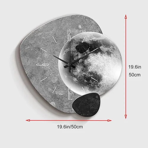 Miniatura 2 de Reloj de pared silencioso creativo, estilo nórdico, de porcelana cristalina, reloj de pared para sala de estar, cocina (marrón, mediano)