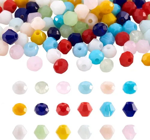 Miniatura 16 de Craftdady 100 cuentas de vidrio Rondelle facetadas de 0.315 a 0.315 pulgadas, cuentas de cristal transparente sueltas redondas espaciadoras
