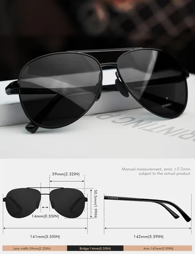 Miniatura 2 de LUENX - Lentes de sol polarizadas con protección UV 400 para hombre y mujer, incluye funda