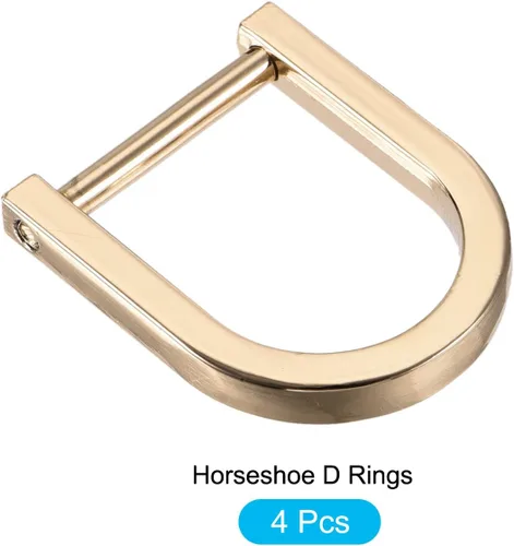Miniatura 5 de METALLIXITY Metal D Rings Non-welded D-shaped Ring Buckles for DIY Keychains Card Holders Purse Tono dorado