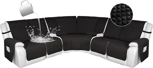 Miniatura 59 de HDCAXKJ Fundas de sofá seccional reclinable 100% impermeable, forma de L, funda de sofá reclinable lavable acolchada suave para mascotas, perro