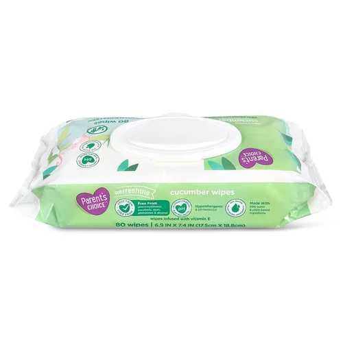 Miniatura 4 de Parent's Choice Toallitas húmedas refrescantes con aroma a pepino con infusión de vitamina E y aloe, 240
