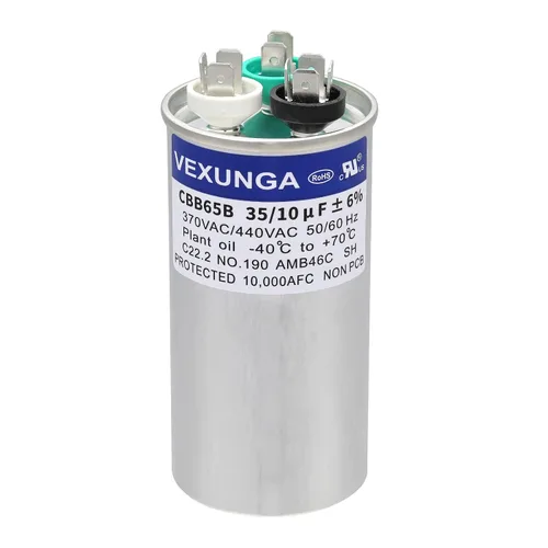 Miniatura 19 de VEXUNGA - 25/5 uF 25+5 MFD 370V o 440V Condensadores redondos de arranque dual 25 5 uF 370 440 Volt VAC CBB65 Condensadores para acondicionador