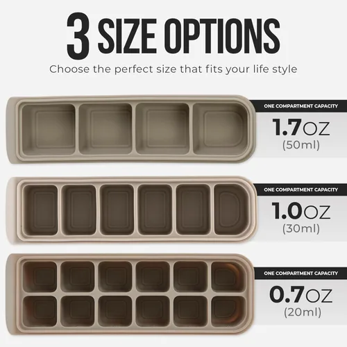 Miniatura 7 de Bandeja de silicona para congelador con tapa, 100% silicona platino de grado alimenticio, resistencia a fugas y apta para lavavajillas para 4