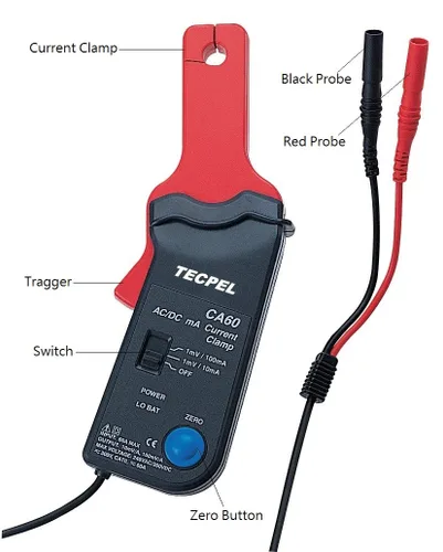 Miniatura 2 de TECPEL CA-60 CA-60 sonda de transmisor de abrazadera de corriente CA-60 CA-60