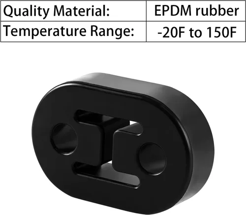 Miniatura 3 de Percha de escape de goma BFXM, perchas de silenciador de goma. Soporte de buje aislador de goma, montajes de escape de goma con 2 agujeros de 0.47