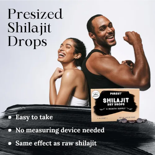 Miniatura 3 de Shilajit seco en gotas del Himalaya puro, 100% Shilajit natural puro, Grado A, suplemento de máxima potencia con 85+ minerales traza limpios y ácido