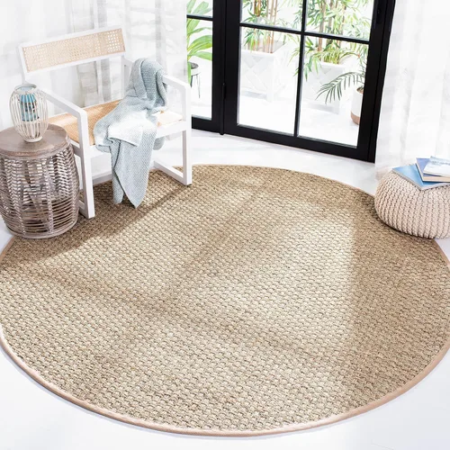 Miniatura 83 de Safavieh Natural Fiber NF114P - Alfombra redonda de hierba marina, tejido de canasta, con borde, de 244 cm, color gris Natural/ gris
