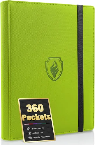 Miniatura 21 de Fabmaker - Carpeta de tarjetas prémium con 9 bolsillos para 360 tarjetas, carpeta de tarjetas coleccionables de poliuretano resistente, álbum