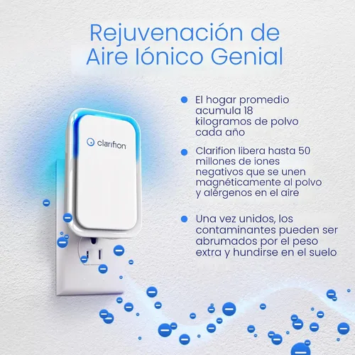 Miniatura 6 de Clarifion - Ionizadores de aire para el hogar (paquete de 3), sistema de filtración de iones negativos, ambientador de aire silencioso