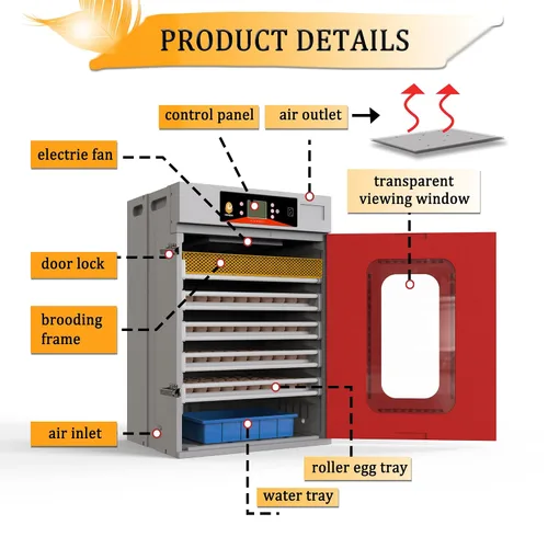 Miniatura 2 de Incubadora inteligente de huevos para incubar huevos, capacidad de 400 huevos con control digital de temperatura y humedad, ideal para huevos