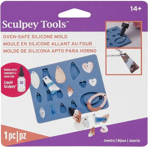Sculpey Herramientas Flexible Horno Seguro Silicona Joyería Molde es la Gran Herramienta de Joyería para Pendientes, Collares y Pulseras. Úselo con
