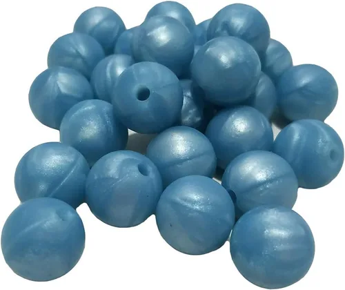 Miniatura 21 de Cuentas de perlas de silicona focales para bolígrafo, 100 cuentas redondas de silicona sueltas de 0.59 pulgadas a granel para llavero, mamá mujer