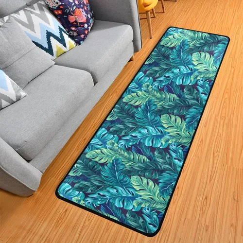 Miniatura 24 de MNSRUU Alfombra larga para pasillo colorido conchas en azul interior exterior alfombra antideslizante entrada alfombra para pasillo cocina piso 72 x
