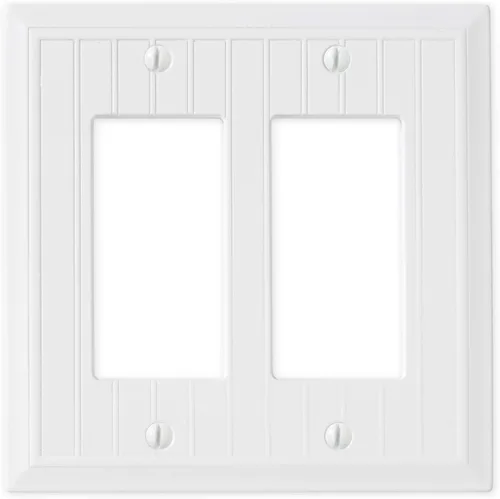 Questech Cubierta de interruptor de luz, placa de pared doble basculante para enchufes eléctricos, placa de interruptor GFCI de 2 cuadras, tamaño
