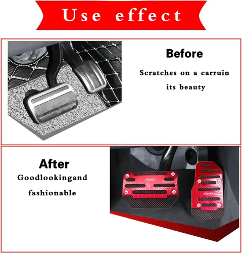 Miniatura 4 de Tesnaao Juego de 2 almohadillas antideslizantes para pedal de automóvil, fundas para pedal de acelerador, protectores de pedal de freno