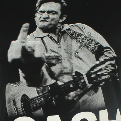 Miniatura 2 de Johnny Cash The Bird Junior Fit Camiseta Negro