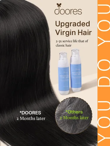 Miniatura 2 de DOORES Extensiones de cabello humano con cinta, color negro azabache, 26 pulgadas, 20 unidades, 20 unidades, 20 unidades, extensiones de cabello