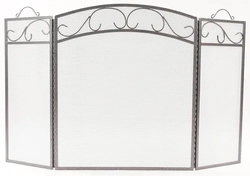 Miniatura 9 de Fire Beauty Pantalla de chimenea 3 paneles con asas de hierro forjado 51 pulgadas de largo x 31 pulgadas de alto, cubierta de protección contra