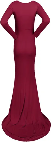 Miniatura 3 de Vestido elegante de maternidad para fotografía, de manga larga, ajustado, para el suelo, para baby shower, sesión de fotos