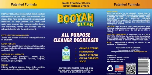 Miniatura 2 de Booyah Clean Limpiador desengrasante multiusos, elimina la suciedad, las manchas, la sangre de pescado, el aceite, la grasa, las rayas negras