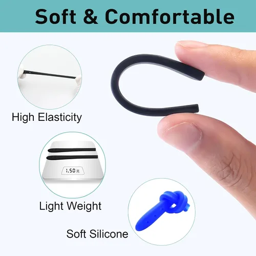 Miniatura 5 de Puntas de extremo de las patillas para lentes antideslizantes, funda de tubo de silicona suave, retenedores de repuesto para patas planas de metal 8