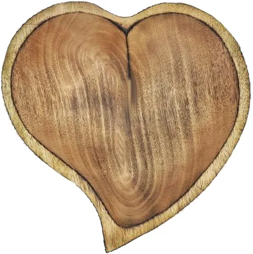 Miniatura 23 de WitnyStore Cuenco en forma de corazón de 6 pulgadas, funcional y coleccionable, cuenco de madera hecho a mano para servir frutos secos, postres