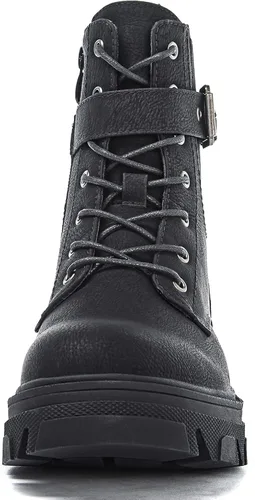 Miniatura 7 de GLOBALWIN Botas de combate para mujer, botas con cordones para mujer, botines para mujer, tacón bajo