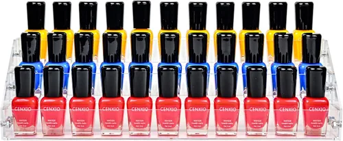 Miniatura 6 de Soporte de estante de 3 capas de acrílico transparente para organizador de esmalte de uñas, almacenamiento de aceite esencial, gafas de sol