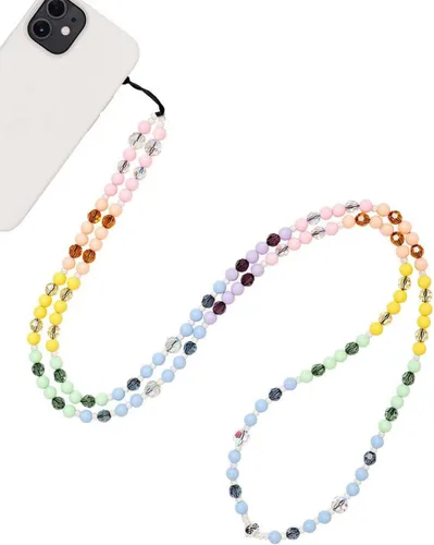 Miniatura 16 de Beaded Phone Charm Lanyard Strap Crossbody Fixed Beads Pearl Neck Chain