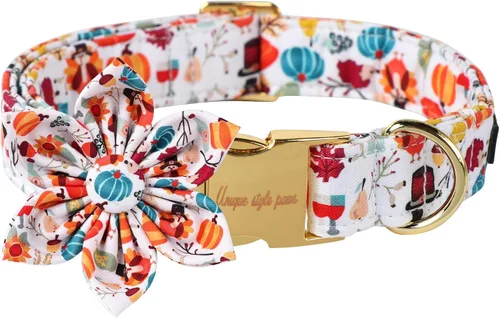 Miniatura 8 de Collar de perro de algodón con lazo floral a cuadros de Unique Style Paws, collar de perro colorido con lazo para perros pequeños, medianos y Plaid