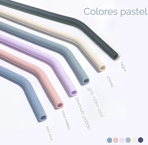 Miniatura 2 de Paquete de 6 pajitas de repuesto de silicona extra largas de 35.5 cm en color pastel para taza Stanley de 40 oz, pajita flexible reutilizable alta