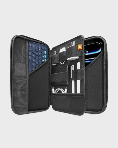 Miniatura 9 de tomtoc Funda tipo cartera para iPad Pro M5/M4 de 11 pulgadas 2025 y iPad Air M2 2024, iPad (A16), funda de transporte y almacenamiento con Negro