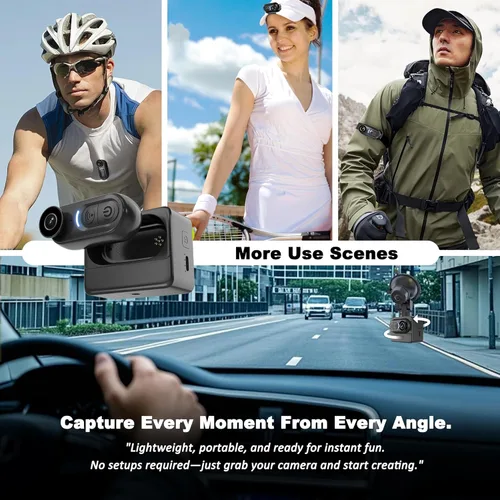 Miniatura 4 de Cámara Corporal Mini 4K Cámara de Acción con Grabación de Audio y Video -128G Tamaño de Pulgar Cámaras Corporales Usables Manos Libres - Videocámara