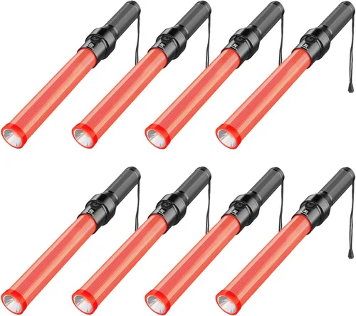 Miniatura 11 de RoadHero Paquete de 4 Bastones de Tráfico, Bastones de Control de Tráfico LED de 16 Pulgadas, Varitas de Luz de Seguridad Nocturna con 3 Modos