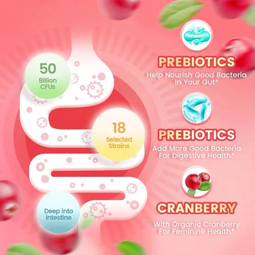 VivoNu Probióticos vaginales para mujeres, gomitas de pH de equilibrio femenino para un olor saludable, equilibrio de levadura y flora + vitamina C